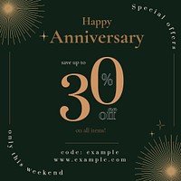 Anniversary sale ad template psd for social media post