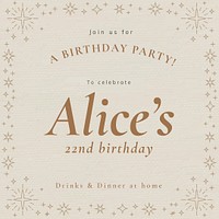 Online party invitation template psd birthday celebration