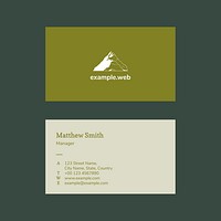 Minimal business card template psd photo attachable for travel agency