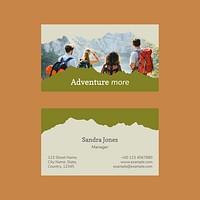 Modern business card template psd photo attachable for travel agency