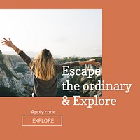 Outdoor adventure psd template for social media post