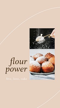 Flour powder psd story template for bakery and cafe marketing