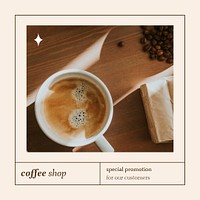 Special offer psd ig post template for bakery and cafe marketing