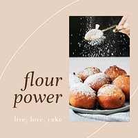 Flour powder psd ig post template for bakery and cafe marketing