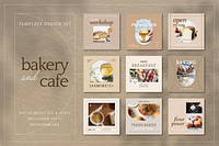 Cafe psd template for social media ads and post set