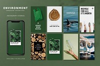 Environment awareness template psd for social media post set