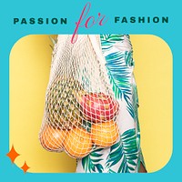 Summer fashion template psd for social media post