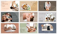 Wellness spa banner template psd compatible with AI for set