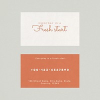 Food business card template psd in front and rear view