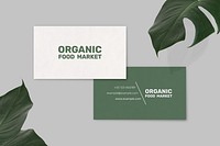 Market business card template psd in front and rear view