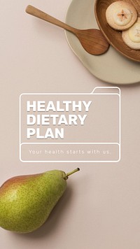 Healthy dietary plan template psd