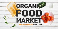Food market banner template psd
