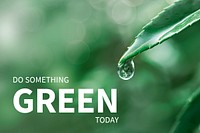 Environment banner editable template psd with green leaf