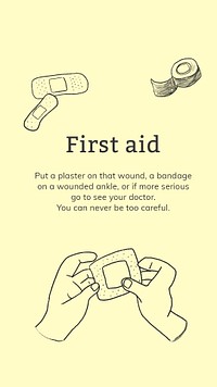 First aid template psd healthcare social media story