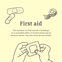 First aid template psd healthcare social media advertisement