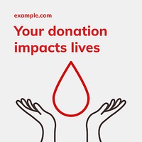 Donation impacts lives template psd health charity social media ad