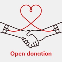 Open donation charity template psd blood donation campaign social media ad in minimal style