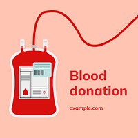 Blood donation campaign template psd social media ad in minimal style