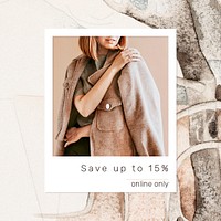 Fashion sale shopping template psd promotional aesthetic social media ad