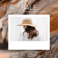 Fashion sale shopping template psd promotional aesthetic social media ad