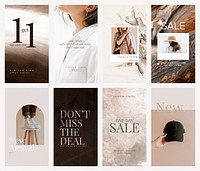 Fashion sale shopping template psd promotional social media story set