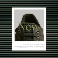 New unisex collection template psd post for fashion and sale in green and dark tone