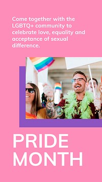 Pride month LGBTQ template psd gay rights support social media story