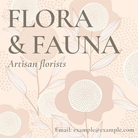 Feminine floral template psd for social media post