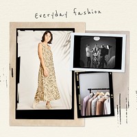 Everyday fashion collage template psd vintage photo film social media post