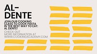 Cute pasta doodle template psd for food blog banner