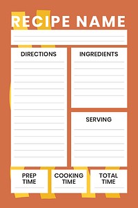 Doodle food recipe template psd in pasta food pattern