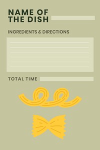 Doodle food recipe template psd in pasta food pattern