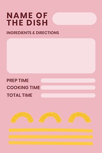 Doodle food recipe template psd in pasta food pattern