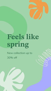 Spring sale template, Instagram story ad psd