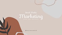 Business consulting blog banner template, editable Memphis beige design psd