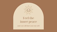 Mindfulness Facebook cover template, editable beige self love design psd