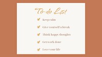 Checklist Facebook cover template, self love design psd