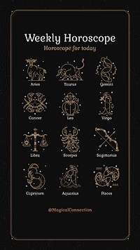 Astrology sign Facebook story template, customizable design psd