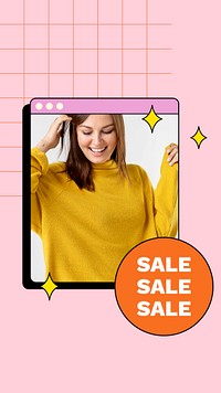 Sale Facebook story template, editable fashion advertisement psd