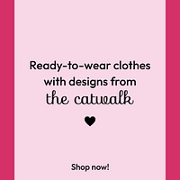 Fashion quote Facebook post template, pink geometric shape style psd