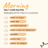 Morning checklist Instagram post template, inspirational self love design psd