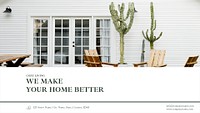 Home decor blog banner template, customizable design psd