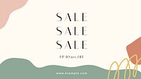 Aesthetic sale template, abstract memphis, ad banner psd