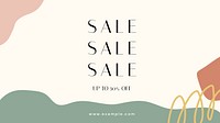 Aesthetic sale template, abstract memphis, ad banner vector