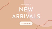 New arrivals banner template, shopping advertisement vector