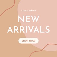 New arrivals Instagram post template, shopping advertisement psd