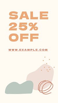 Cute sale template, abstract memphis, social media ad psd