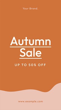 Autumn sale Instagram story template, orange simple design psd