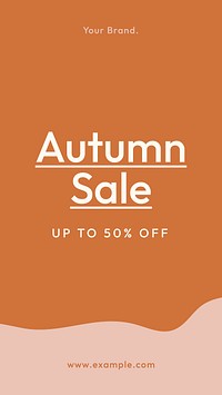 Autumn sale Instagram story template, orange simple design vector