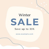 Winter sale template, seasonal social media ad vector